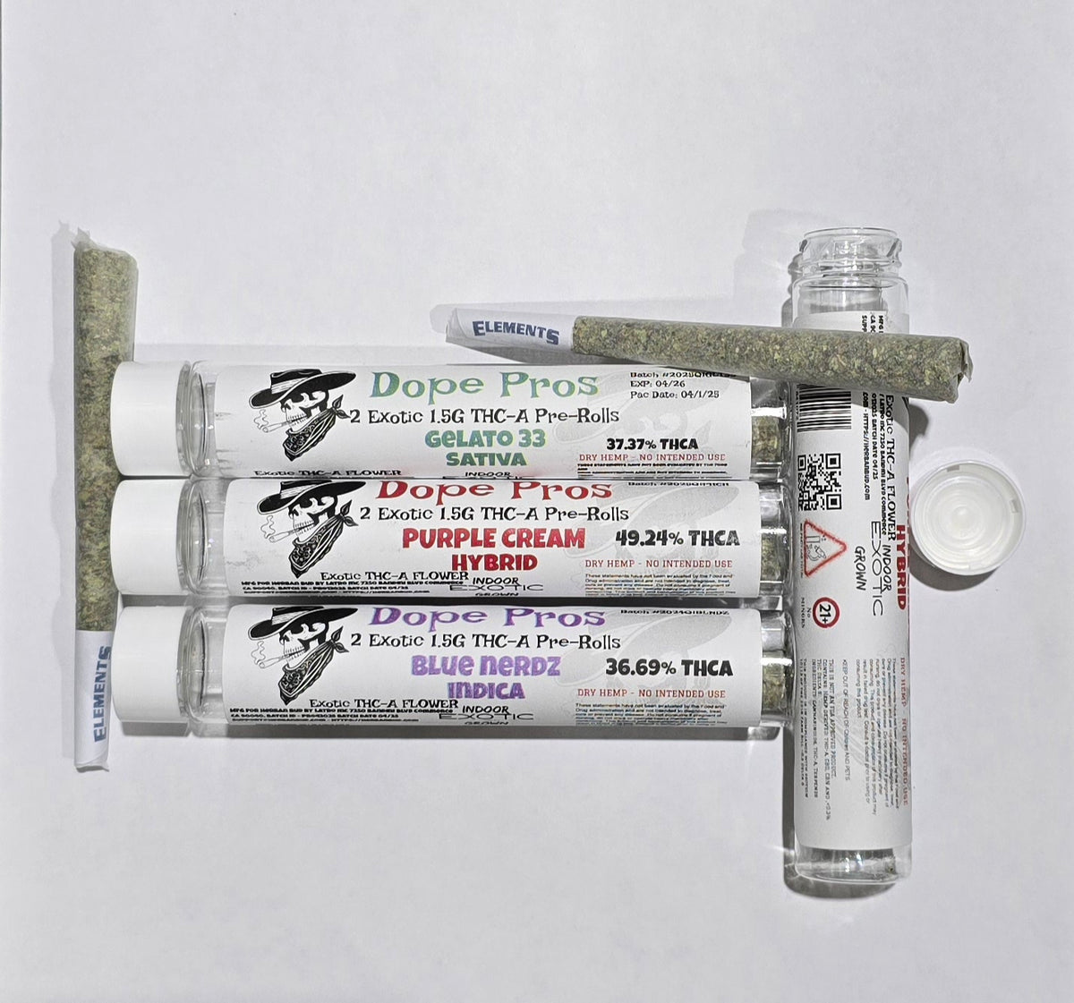 DOPE PROS EXOTIC 3G DUAL 1.5G EACH PRE ROLLS
