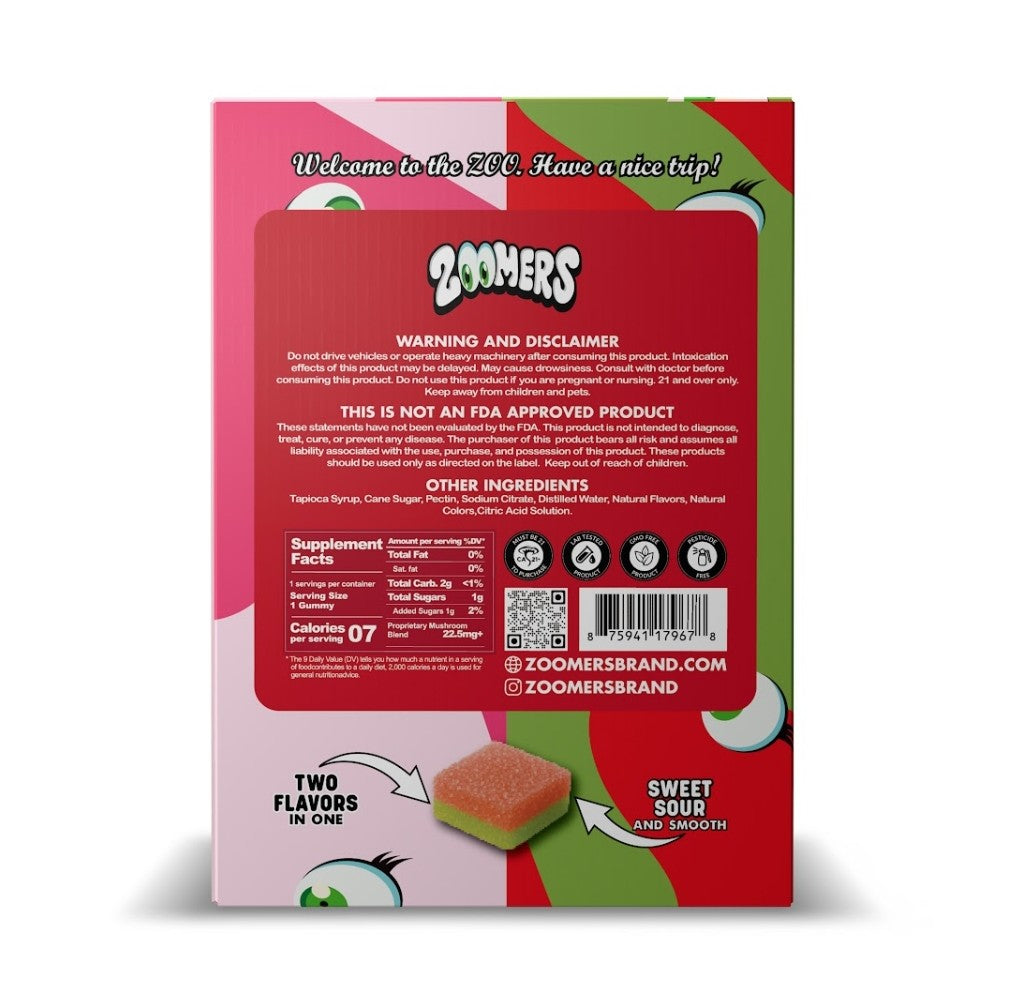 ZOOMERS MAGIC MUSHROOM 1PK 30CT DUAL FLAVOR