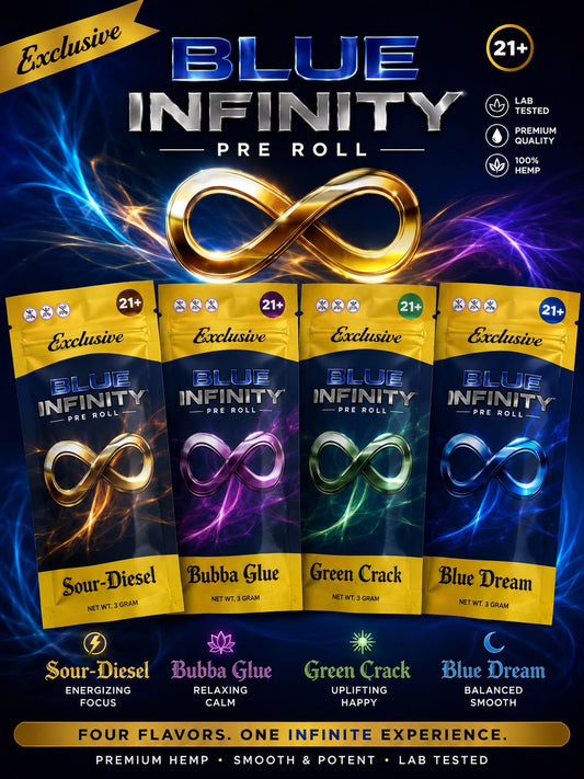 BLUE INFINITY EXCLUSIVE 20PK BLUE LOTUS PRE ROLLS 10CT