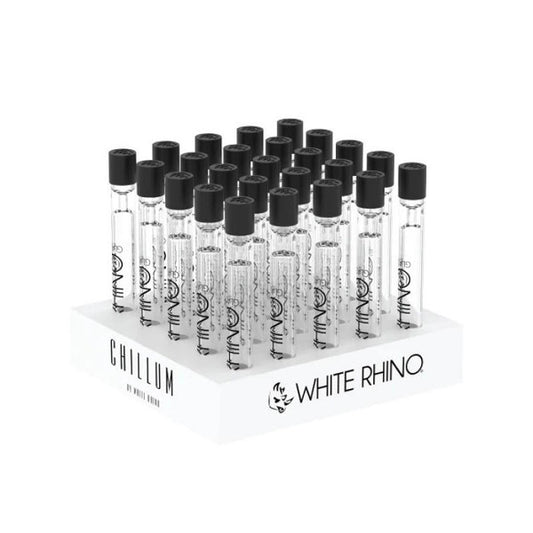 WHITE RHINO CHILLUM WITH SILICONE CAP 25CT